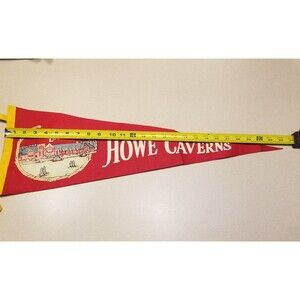 Vintage The Lodge Howe Caverns New York felt Pennant